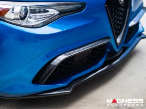 Alfa Romeo Giulia Front Canards - Carbon Fiber - V2 - Feroce Carbon - Sport/ Ti/ Veloce Alfa Romeo Giulia Front Canards - Carbon Fiber - V2 - Feroce Carbon - Sport/ Ti/ Veloce